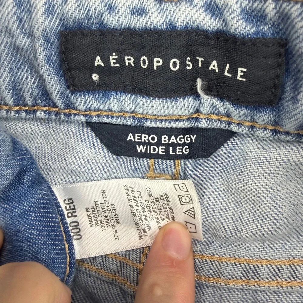 Aeropostale Aero Baggy Wide Leg Distressed Denim Shorts Light Womens 000 Reg